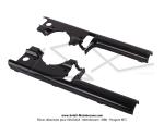 Carnages (Capotages - Caches) latraux de fourche noirs pour Peugeot Fox (la paire)