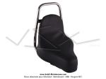Selle Chopper Noire - srigraphie  Peugeot  rouge - dosseret Chrom - pour Peugeot 103