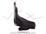 Selle Chopper Noire - srigraphie  Peugeot  rouge - dosseret Chrom - pour Peugeot 103