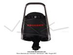 Selle Chopper Noire - srigraphie  Peugeot  rouge - dosseret Chrom - pour Peugeot 103