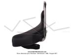 Selle Chopper Noire - srigraphie  Peugeot  rouge - dosseret Chrom - pour Peugeot 103