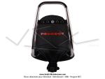 Selle Chopper Noire - srigraphie  Peugeot  rouge - dosseret Chrom - pour Peugeot 103