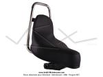 Selle Chopper Noire - srigraphie  Peugeot  rouge - dosseret Chrom - pour Peugeot 103