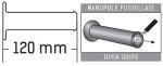 Poignes de guidon (Revtement) Grises - PVC - Domino - Lg. 120mm - Dbouchantes (la paire)