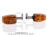Clignotants noirs - adaptables - avec supports - pour Mobylette Motobcane / Motoconfort