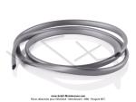 Jonc de carters lat�raux en t�le (car�nages) - PVC - Gris m�tallis� - 4,3x6mm - pour Mobylette Motob�cane / Motoconfort / Peugeot (le m�tre)