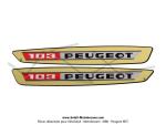 Autocollants d'�lytres de r�servoir pour Peugeot 103 VS beige et vert