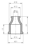 Capuchon de borne HT �6.5x�14x24mm