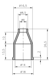 Capuchon de borne HT �6x�14x18mm