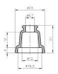 Capuchon de borne HT �6.7x�12x21mm