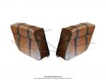 Sacoches Sporfabric S202CO Marron Trapze pour SoleX Mobylette Motobcane MBK Peugeot (la paire)