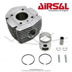 Cylindre / Piston (Kit) Airsal 39 - 50cc - Semi-rond - pour Mobylette Motobcane Motoconfort MBK 40 / 50 / 88 Mobyx (AV7)