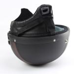 Casque Bol Demi-Jet Simili-cuir Noir / Marron style Rtro Vintage SoleX / Mobylette Motobcane / Peugeot / Vespa