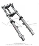 Fourche hydraulique Racing - Grise - Aluminium - Rglable - EBR Racing -  Master - pour Peugeot 103 / Mobylette Motobcane / MBK 51