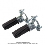 Repose-pieds (Cale-pieds) Passager - Bras carr pour Peugeot 103 SPX - RCX / Mobylette MBK 51 (la paire)