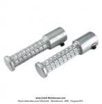 Repose-pieds (Cale-pieds) Pilote rond alu pour Peugeot 103 / Mobylette MBK 51 (la paire)