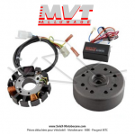 Allumage MVT Millenium EXT102 (Rotor externe) - avec fonction clairage 6V - pour Peugeot 103 SP / MVL (en remplacement de l'allumage d'origine  rupteur - Vilebrequin Gros cne)