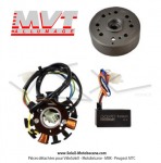 Allumage MVT Millenium EXT104 (Rotor externe) - avec fonction clairage 12V - pour Peugeot 103 MVL / SPX / RCX (en remplacement de l'allumage lectronique d'origine - pour vilebrequin Petit cne) aprs 2000 -> CDI Bleu