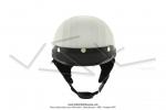 Casque Bol Demi-Jet Simili-cuir Blanc style Rtro Vintage pour SoleX / Mobylette Motobcane / Peugeot / Vespa  (2nd Choix)