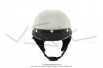 Casque Bol Demi-Jet Simili-cuir Blanc style Rtro Vintage SoleX / Mobylette Motobcane / Peugeot / Vespa  (2nd Choix)