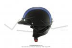 Casque Bol Demi-Jet Simili-cuir Noir / Bleu style Rtro Vintage SoleX / Mobylette Motobcane / Peugeot / Vespa
