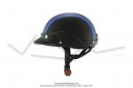 Casque Bol Demi-Jet Simili-cuir Noir / Bleu style Rtro Vintage SoleX / Mobylette Motobcane / Peugeot / Vespa