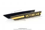 Monogrammes de rservoir  Motobcane  noirs / dors avec traits latraux pour Mobylette Motobcane (la paire) 51S / VS / VL / VLC (07/1980)