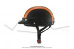 Casque Bol Demi-Jet Simili-cuir Noir / Orange style Rtro Vintage pour SoleX / Mobylette Motobcane / Peugeot / Vespa