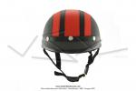 Casque Bol Demi-Jet Simili-cuir Noir / Rouge style Rtro Vintage pour SoleX / Mobylette Motobcane / Peugeot / Vespa