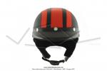 Casque Bol Demi-Jet Simili-cuir Noir / Rouge style Rtro Vintage pour SoleX / Mobylette Motobcane / Peugeot / Vespa