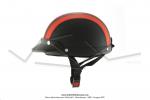 Casque Bol Demi-Jet Simili-cuir Noir / Rouge style Rtro Vintage pour SoleX / Mobylette Motobcane / Peugeot / Vespa