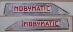 Monogrammes autocollants de carters latraux  MOBYMATIC  - gaufrs - Officiels Motobcane pour Mobylettes Motobcane / Motoconfort AV49 - AV59 (la paire)