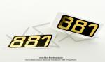 Autocollants noirs / dors de carters latraux  881  - Officiels Motobcane pour Mobylettes Motobcane / MBK 881 (la paire)