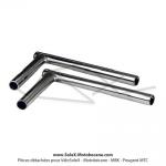 Guidon chrom (2x 1/2 guidon) - CEE - pour Peugeot 103 MVL / Vogue / Chrono - Lg.14cm - Couds  82 (la paire)