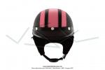 Casque Bol Demi-Jet Simili-cuir Noir / Rose style Rtro Vintage SoleX / Mobylette Motobcane / Peugeot / Vespa
