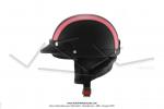 Casque Bol Demi-Jet Simili-cuir Noir / Rose style Rtro Vintage SoleX / Mobylette Motobcane / Peugeot / Vespa