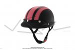 Casque Bol Demi-Jet Simili-cuir Noir / Rose style Rtro Vintage SoleX / Mobylette Motobcane / Peugeot / Vespa