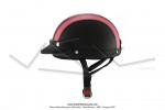 Casque Bol Demi-Jet Simili-cuir Noir / Rose style Rtro Vintage SoleX / Mobylette Motobcane / Peugeot / Vespa
