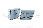 Sacoches  Chamrousse  C01 Bleues  1345  (finitions noires) inclines - Fixation par sangles cuir - Spciales pour Mobylette Motobcane / Motoconfort / MBK 88 / 85 / 881 (la paire)