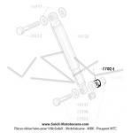 Entretoise d'axe infrieur d'amortisseur 8x16x12mm pour Mobylette Motobcane AV89 / SPR / SP98 / SP93