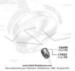 Ecrou d'embrayage / variateur Mobymatic M10x100 Pas  Droite pour Mobylette Motobcane Motoconfort MBK