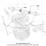 Entretoise paule d'articulation suprieure (Entretoise de culasse) pour Mobylette Motobcane / Motoconfort AV89 / SP50 (x1pc)