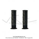 Poignes de guidon (Revtement) noires - PVC - Domino - Lg. 120mm (la paire)