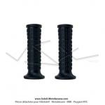 Poignes de guidon (Revtement) - DOMINO - embouts ronds - Noires - PVC - Lg. 122mm (la paire)