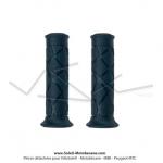 Poignes de guidon (Revtement) noires - PVC - Design  X  - Domino - Lg. 120mm (la paire)