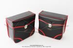 Sacoches  Prosac  P01 Noires - Finitions  liserets rouges - Coins Noirs - Fixation  crochets - Spciales pour VloSoleX (la paire)