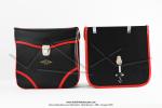 Sacoches  Prosac  P01 Noires - Finitions  liserets rouges - Coins Noirs - Fixation  crochets - Spciales pour VloSoleX (la paire)