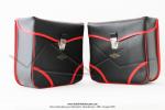 Sacoches  Prosac  P01 Noires - Finitions  liserets rouges - Coins Noirs - Fixation  crochets - Spciales pour VloSoleX (la paire)