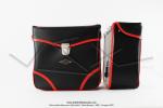 Sacoches  Prosac  P01 Noires - Finitions  liserets rouges - Coins Noirs - Fixation  crochets - Spciales pour VloSoleX (la paire)