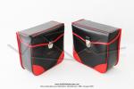 Sacoches P01 Noires - Finitions  liserets rouges - Coins Rouges - Fixation  crochets -   Prosac  - Spciales VloSoleX (la paire)